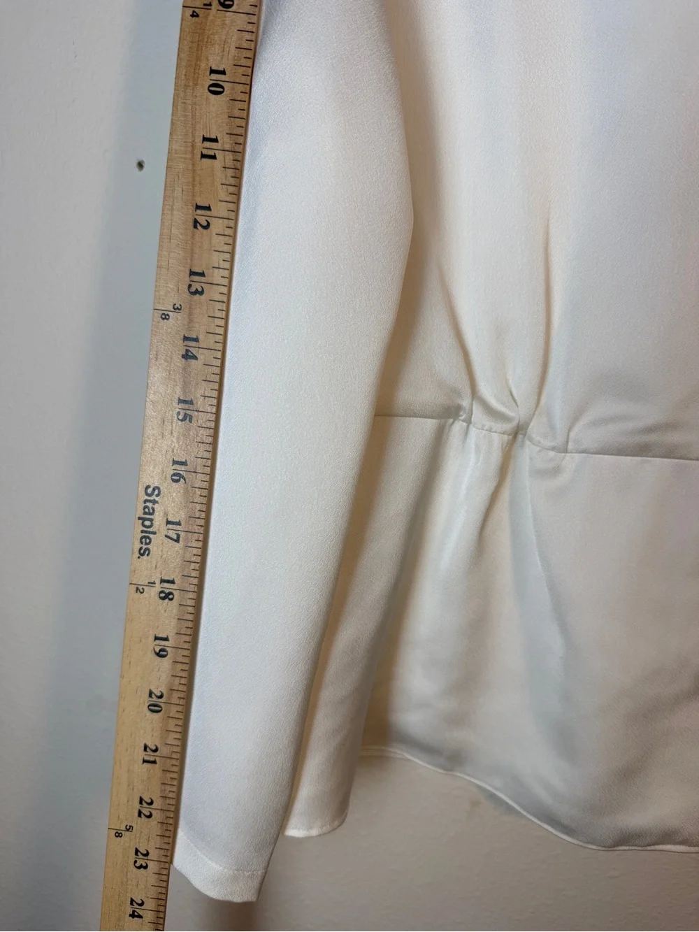 J. Crew Cream V-Neck Button Front Blouse